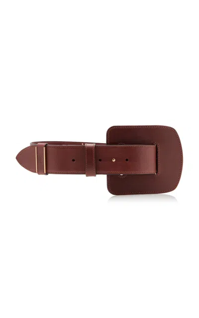 Chloé Max Oversized Leather Belt In Yellow