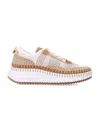 Chloé Chloe Nama Panelled Knitted Sneakers In Brown