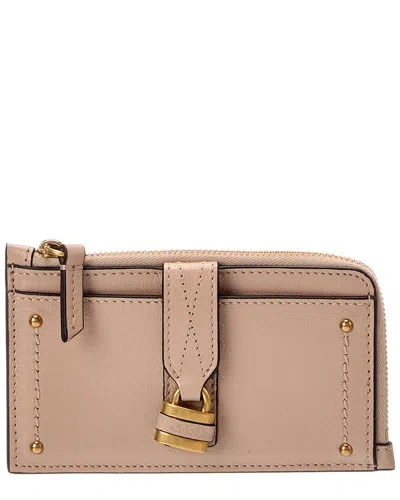 Chloé Chloe Paddington Small Leather Card Case In Pink
