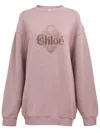 Chloé Pink Chiné Fleece Oversized Sweatshirt In Pink
