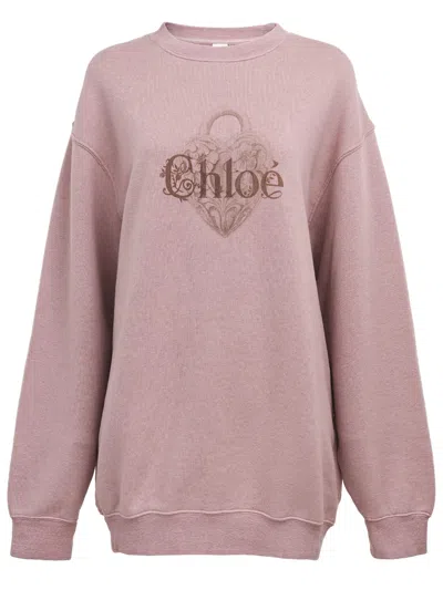 Chloé Pink Chiné Fleece Oversized Sweatshirt