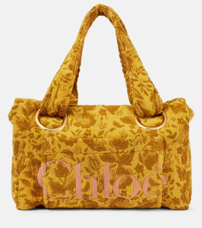 Chloé Plage Large Terry Tote Bag In Yellow