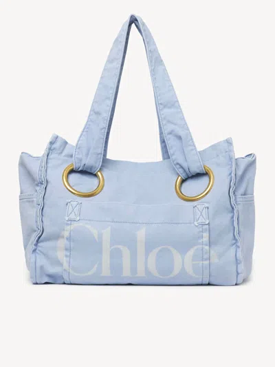 Chloé Plage Tote Bag In Blue