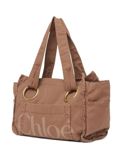 Chloé Plage Tote Bag In Brown