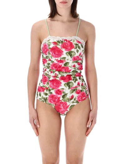 CHLOÉ CHLOÉ CHLOÈ ROSE-PRINT RUCHED BODYSUIT
