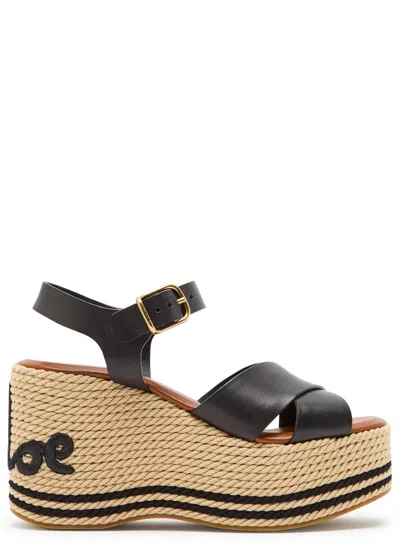 Chloé Wedges 18z With Black Leather Upper