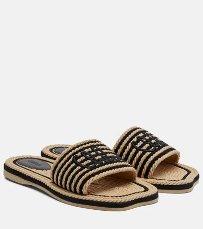 Chloé Sand Logo Slides In Black