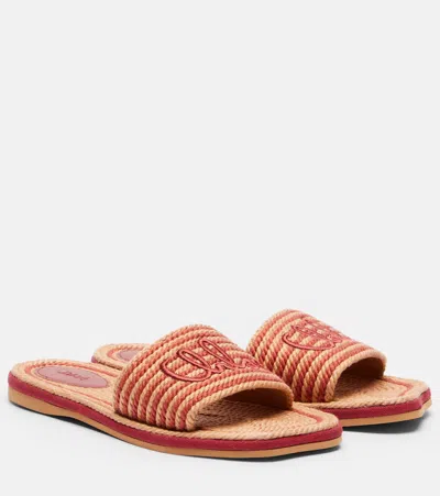 Chloé Sand Logo Slides In Brown