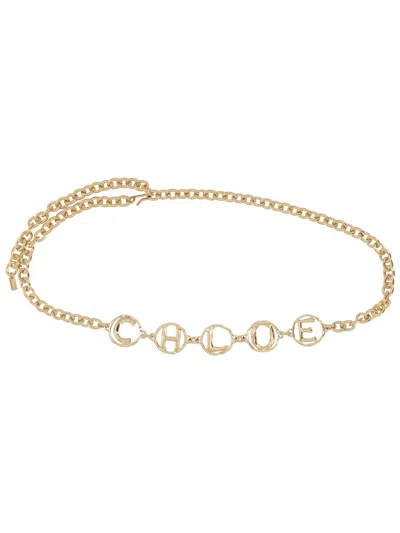 Chloé Elegant Script Belt For Women In Gold