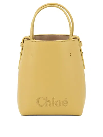 Chloé " Sense Micro" Bucket Bag In 浅褐色的