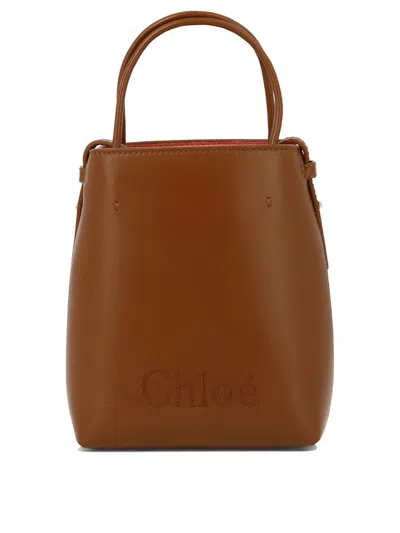 Chloé " Sense Micro" Bucket Bag In 棕色的