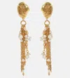 Chloé Gold-tone Shell Pearl Drop Earrings In Gold