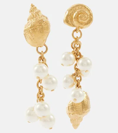 Chloé Shells Small Drop Earrings In Gold