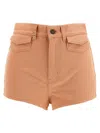 Chloé Chloe Women Salmon Denim Shorts In Orange