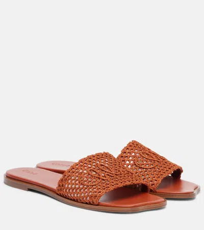 Chloé Soleil Embroidered Slides