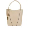 Chloé Spin Garnet Leather Small Tote Bag In Neutral