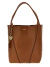 Chloé Structured Brown Shoulder Bag With Textured Finish In Brown