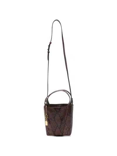 Chloé Spin Leather Tote Bag In Brown