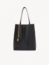 Chloé Spin Tote Bag In Granate Leather In Black