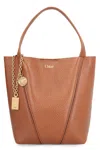 Chloé Structured Brown Shoulder Bag With Textured Finish In Brown