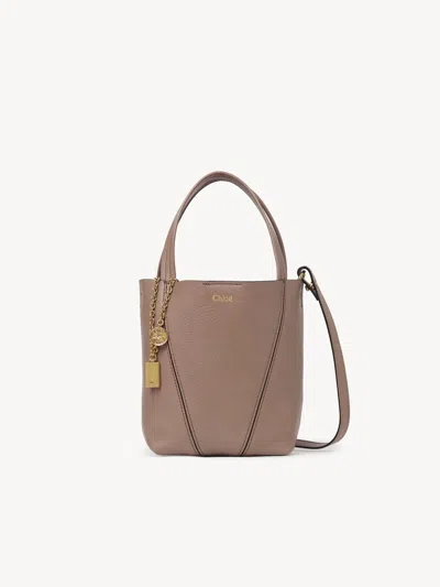 Chloé Mini Spin Small Tote Handbag In White