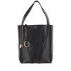 Chloé Spin Tote Bag In Garnet Leather In Black