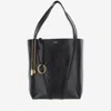Chloé Womens Black Spin Large Leather Tote Bag In Black