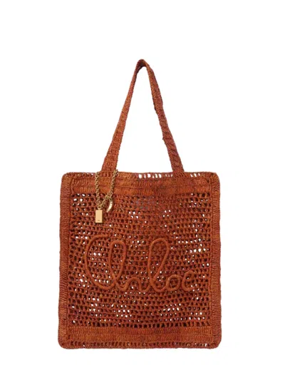 Chloé Chloè Summer Banana Tote Bag In Brown