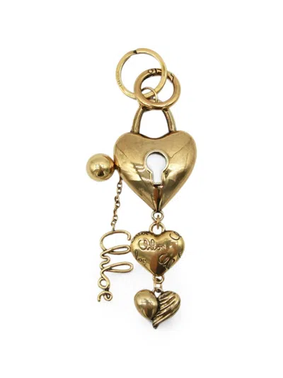 Chloé Symbols Keyring In Gold