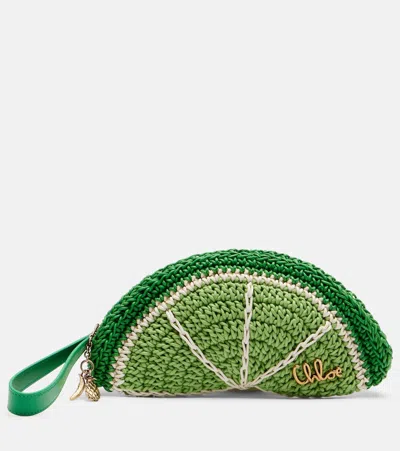 Chloé Tropicus Lime Slice Clutch In Green