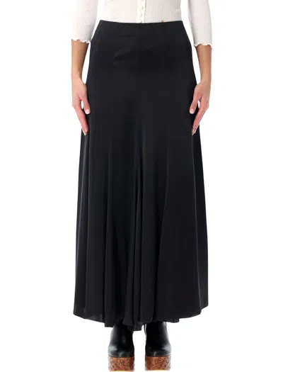 Chloé Chloè Women's Silk Satin Maxi Skirt In Black