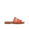 Chloé Woody Logo-embroidered Flat Mules In Tawny