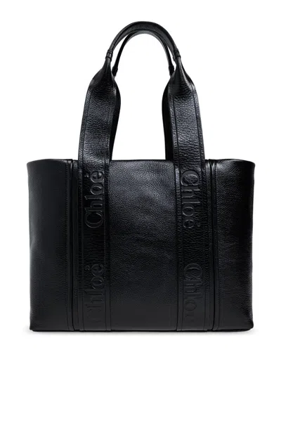 Chloé Chloe Woody Medium Shopper Bag In Black