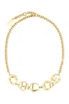 Chloé Golden Logo Script Choker Necklace In Gold