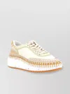 CHLOÉ CHUNKY SOLE SNEAKERS WITH EMBELLISHED ROUND TOE