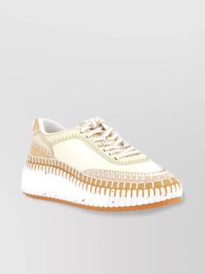 Chloé Chunky Sole Sneakers With Embellished Round Toe In Multi