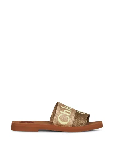Chloé Ciabatte Piatte "woody" In Multi
