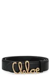 Chloé Iconic Leather Belt In Black
