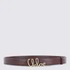 Chloé Womens Crafty Brown Logo-plaque Leather Belt In Brown