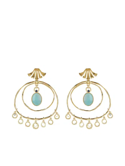 Chloé Circle-shaped Stone-embellished Earrings In Gold