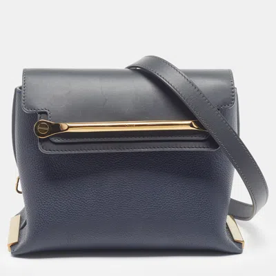 Pre-owned Chloé Clare Small Blue Leather Shoulder Bag