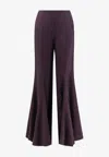 Chloé Acetate And Silk Trousers With Flared Bottom In Purple