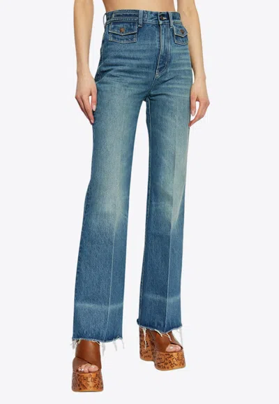 Chloé Classic High-rise Flared Jeans In Blue