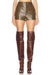 Chloé Nappa Shorts Bermuda, Short Green In Deep Olive