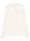 Chloé Lace-trimmed Ruffled Silk Blouse In White