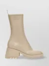 Chloé Rubber Betty Booties With Inner Zip 7cm In Cream