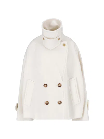 Chloé Classic Virgin Wool Jacket With Buffalo Horn Button In White