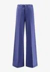 Chloé Classic Wide-leg Pants In Blue