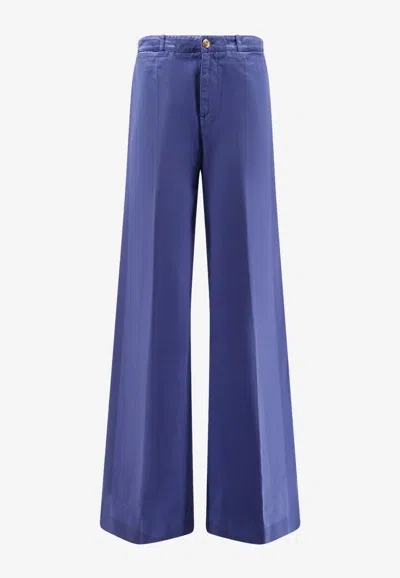 Chloé Classic Wide-leg Pants In Blue