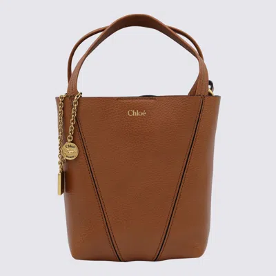 Chloé Clay Brown Leather Spin Tote